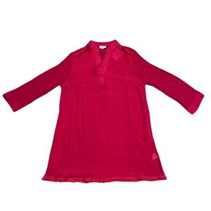 LuLaRoe Womens Top Size XL Resort Coastal Tunic Christmas Red Swim Cover Up NWT